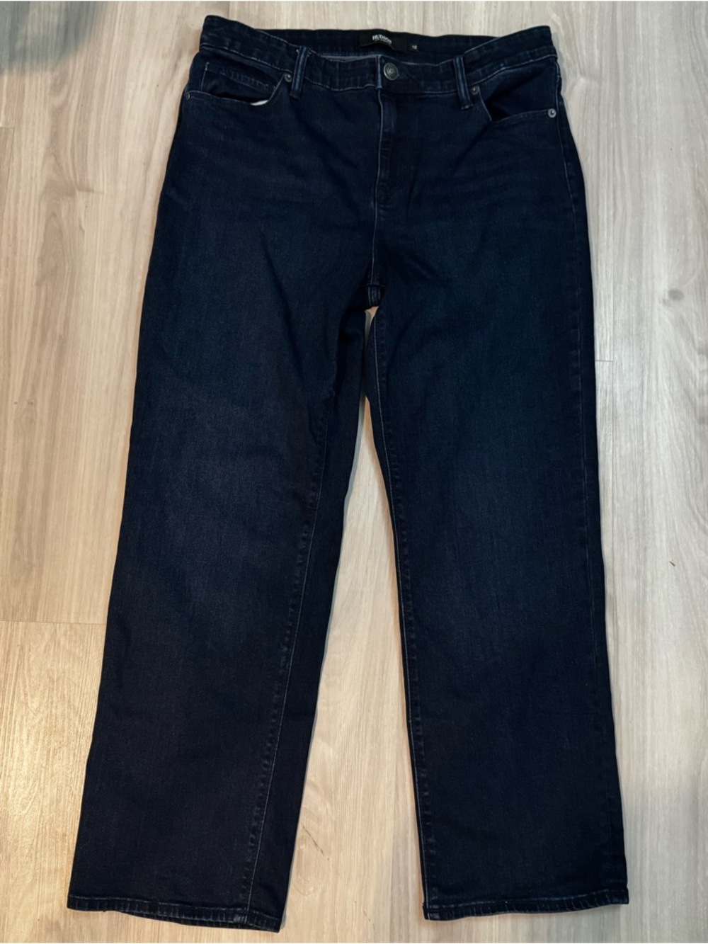 Hudson high rise straight jeans dark wash blue denim size 12 - Picture 2 of 13